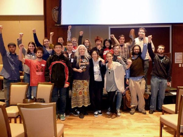 Old and new SLAC members at USAS conference, Feb. 2012